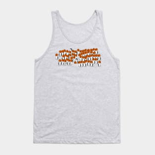 Halloween Horror Party of Penguins wearing Pumpkin Head Costumes Tank Top